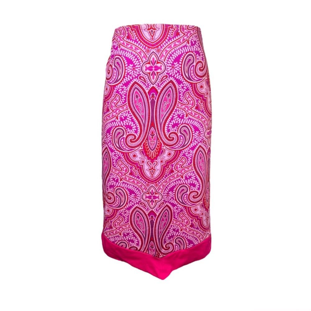 Y2K Xhilaration Pink Paisley Handkerchief Midi Boho Skirt Size Large